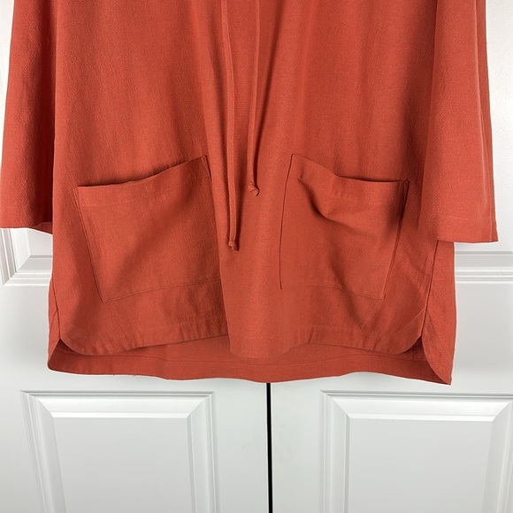Soft Surroundings Canyon  Gauze Cowl Funnel Neck Tunic Top in Apricot Brandy - Picture 4 of 7